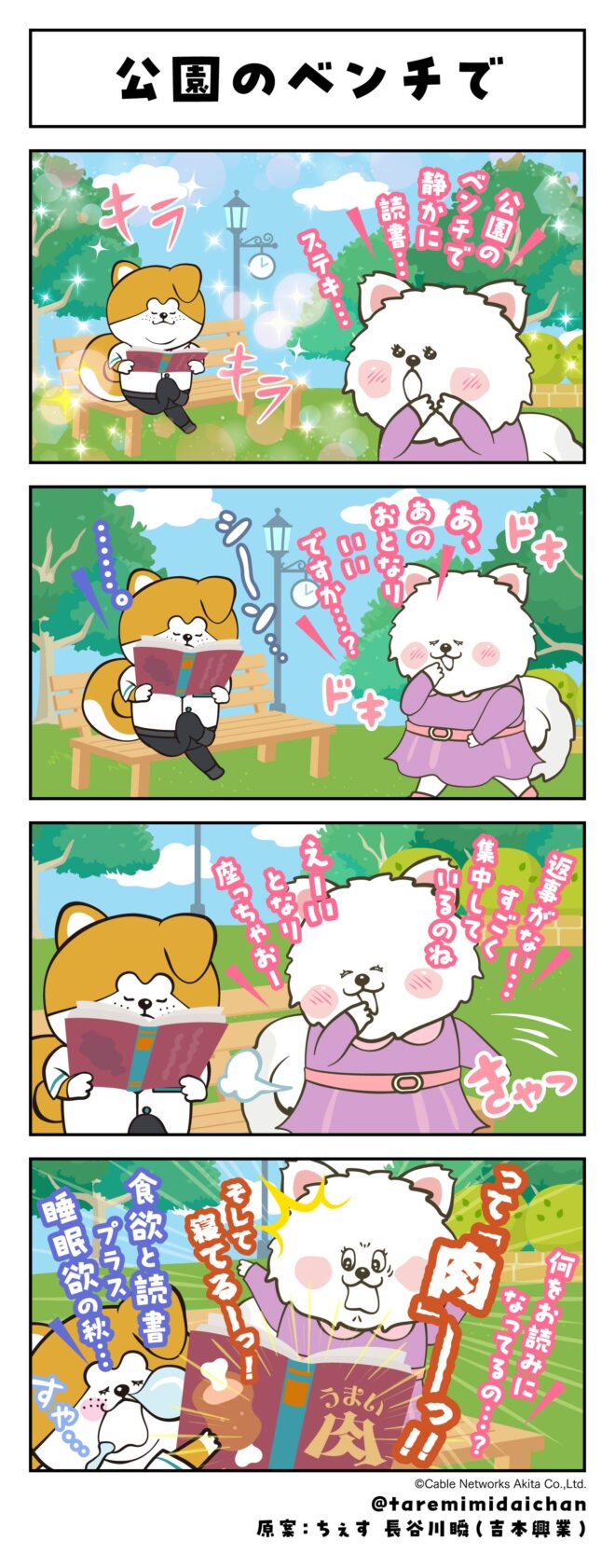 公園のベンチで